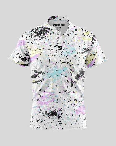 Paint Splatter Henley Polo Henley Polo Greater Half S